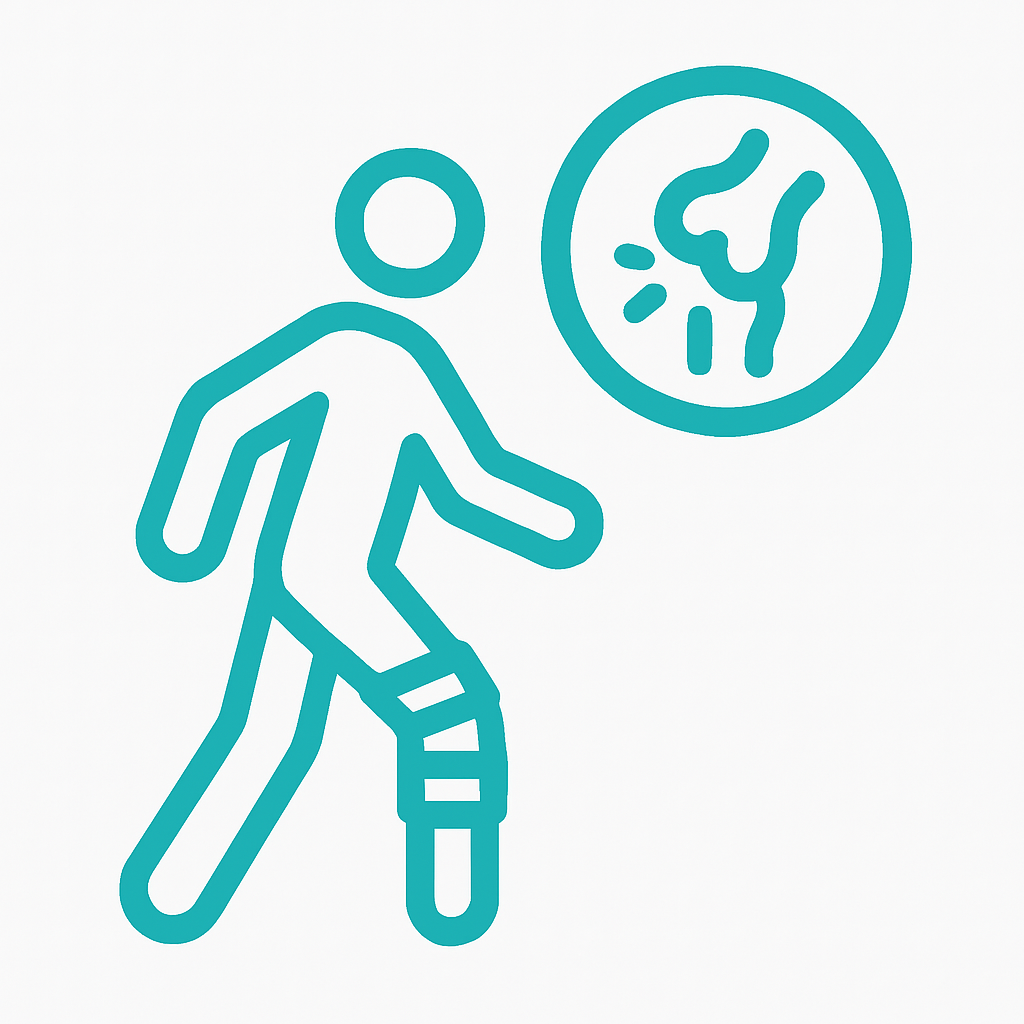 Icon representing injury rehabilitation