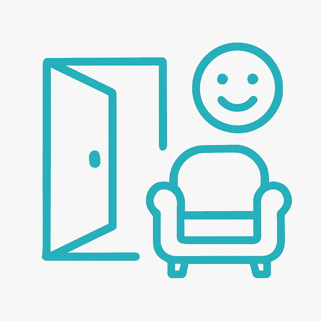 Icon representing a welcoming therapy environment